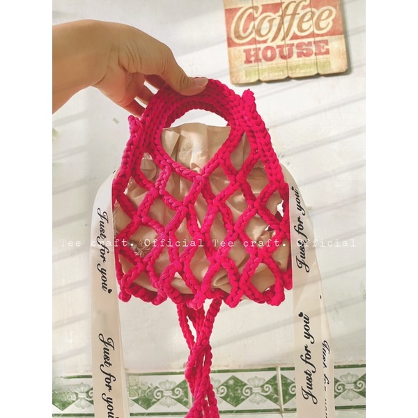 Túi đeo chéo lưới - Ollin bag crochet - Tote bag