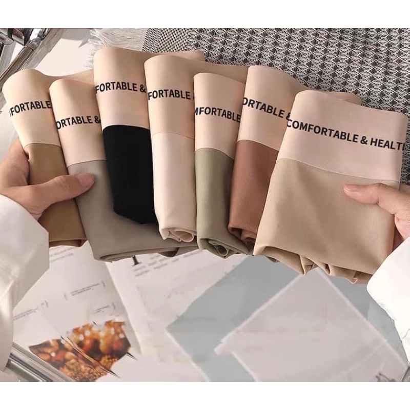 Quần Lót Su Lạnh Kháng Khuẩn Không Viền Cạp Cao Có Lớp Đáy Cotton 264