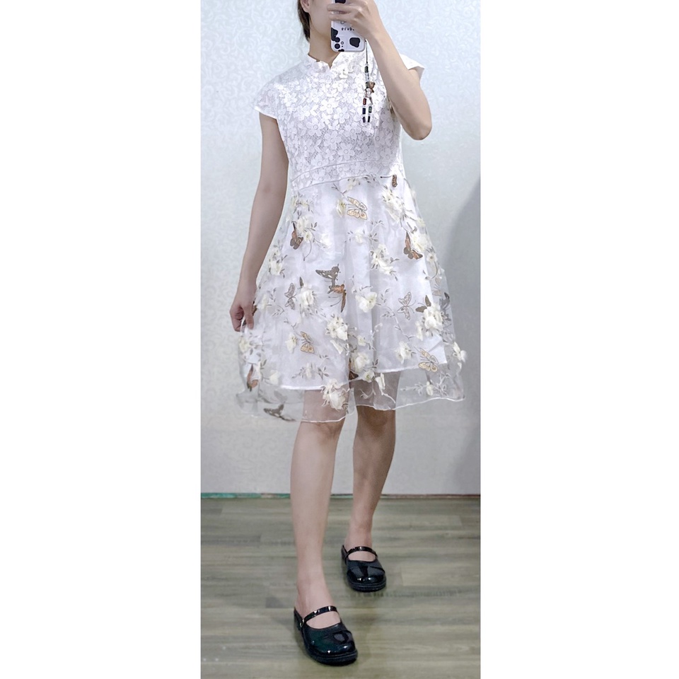 Đầm váy secondhand trắng L310