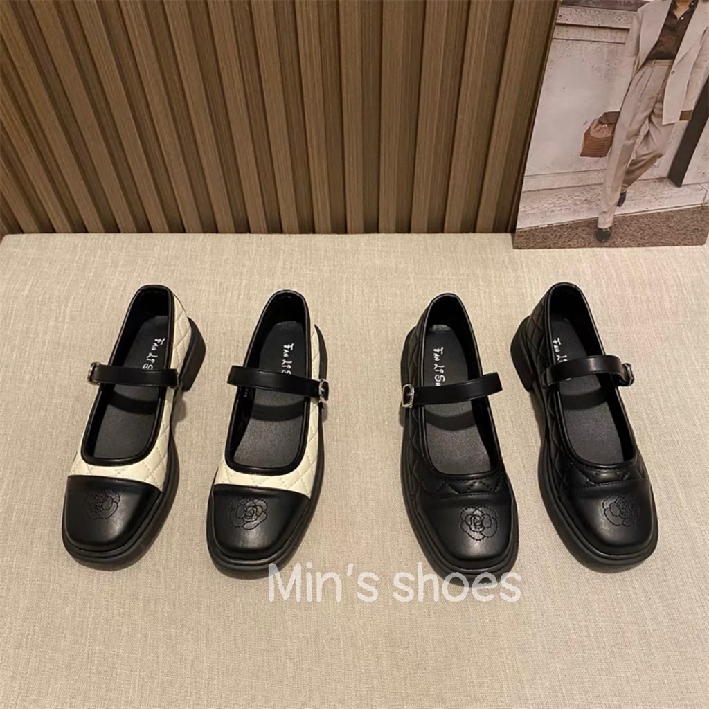 Min's Shoes - Giày Mary Jane Hoạ Tiết Hoa Hồng Da Mềm Cao Cấp V258