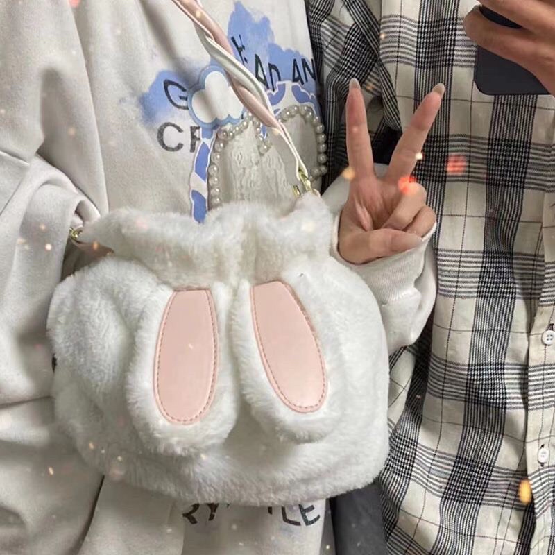 GRIZZ_G49/ Túi Tai Thỏ Lông Mịn DIY Handmade