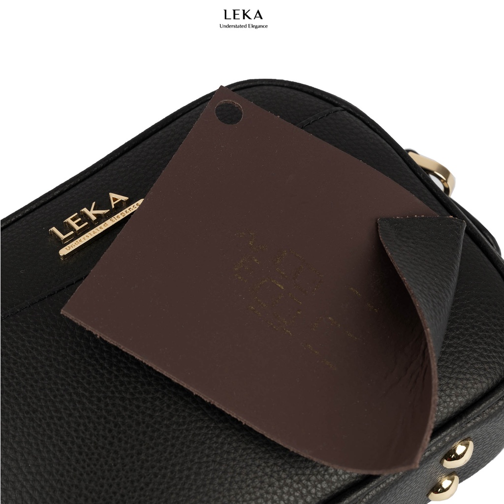 Túi đeo chéo nữ da bò thật LEKA - Dáng công sở, đi chơi - Túi GAIA Camera 19.5