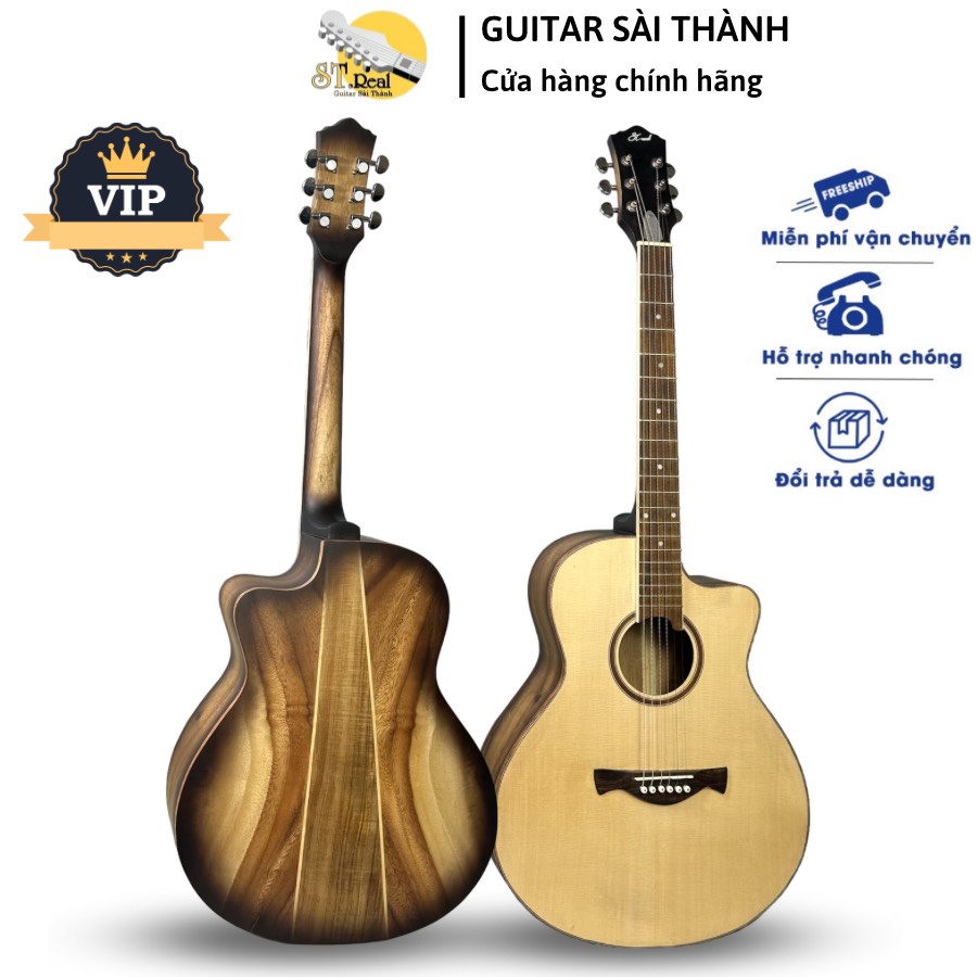 Đàn Guitar Acoustic Top Thông AS3 Pro Chính Hãng ST.Real Gỗ Điệp Nguyên Tấm