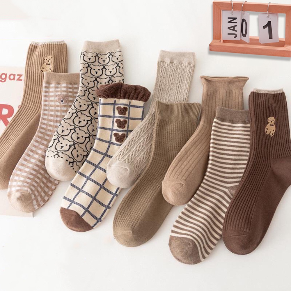 Tất vớ nữ cổ cao phong cách hàn quốc, chất liệu cotton co giãn bốn chiều - Sope Shop