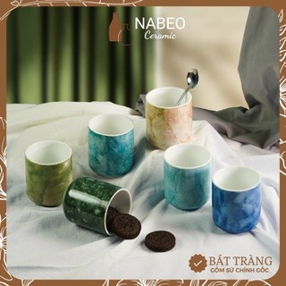 Cốc trụ vân đá bát tràng, ly sứ đẹp, cốc dung tích 200ml