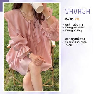 Váy babydoll dáng ngắn cổ bèo VAVASA V90