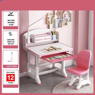 Bộ bàn ghế chống gù chống cận bàn học thông minh cho học sinh điều chỉnh độ cao có giá sách MYDUTO K04