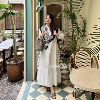 ĐẦM SOMI CỔ TRỤ DÁNG SUÔNG