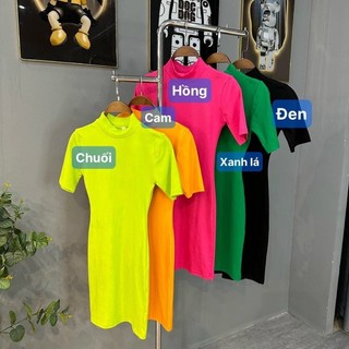 Đầm body cổ tròn borip nhiều màu