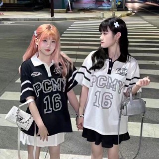 Áo thun polo Nam Nữ Số 16,Áo Polo Tay Ngắn Dáng Rộng Chất Cotton