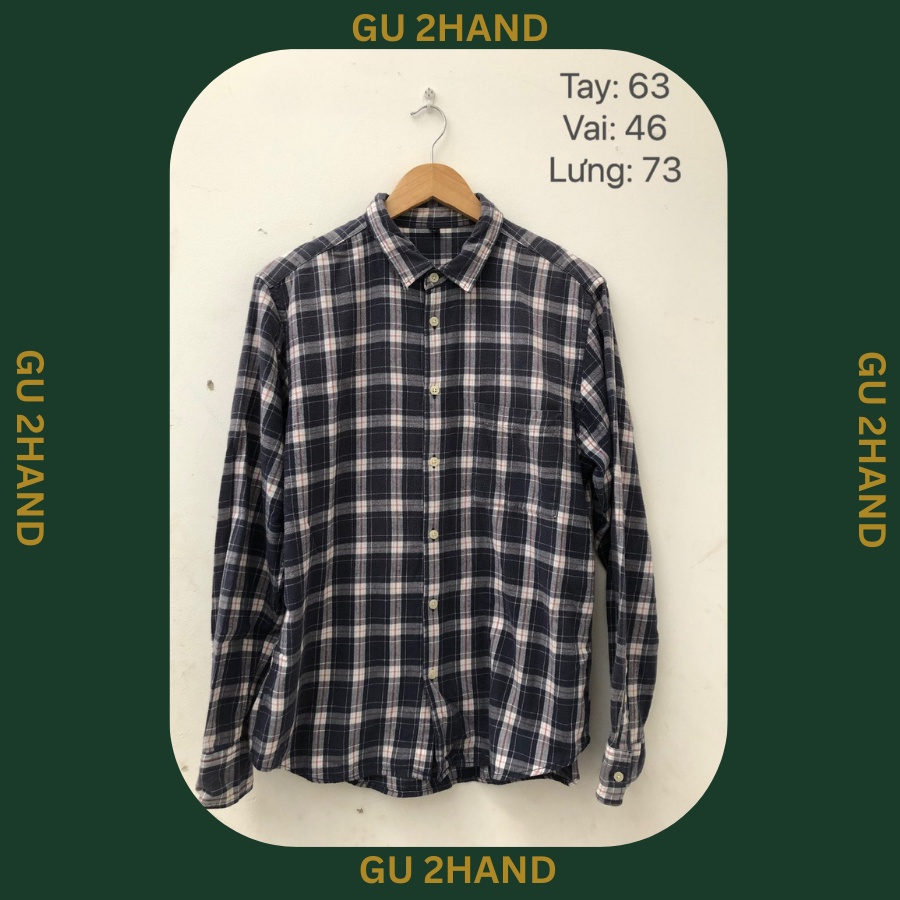 Áo sơ mi flannel 2hand chụp thật