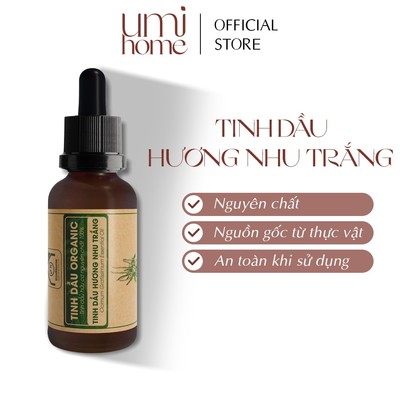 Tinh dầu Hương Nhu Trắng hữu cơ UMIHOME 10ml nguyên chất