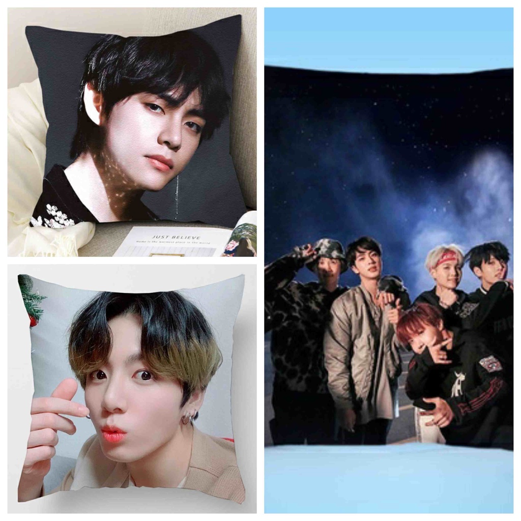 Gối IN HÌNH thành viên BTS Jin Suga RM J-Hope Jimin V Jungkook idol kpop gồm cả vỏ và ruột