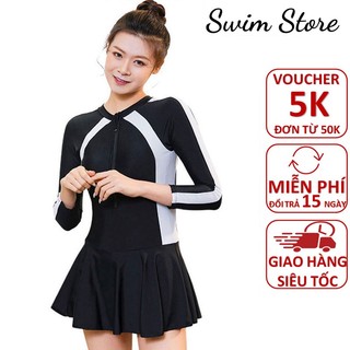 Đồ bơi nữ, đồ bơi dài tay dáng váy bk-344s