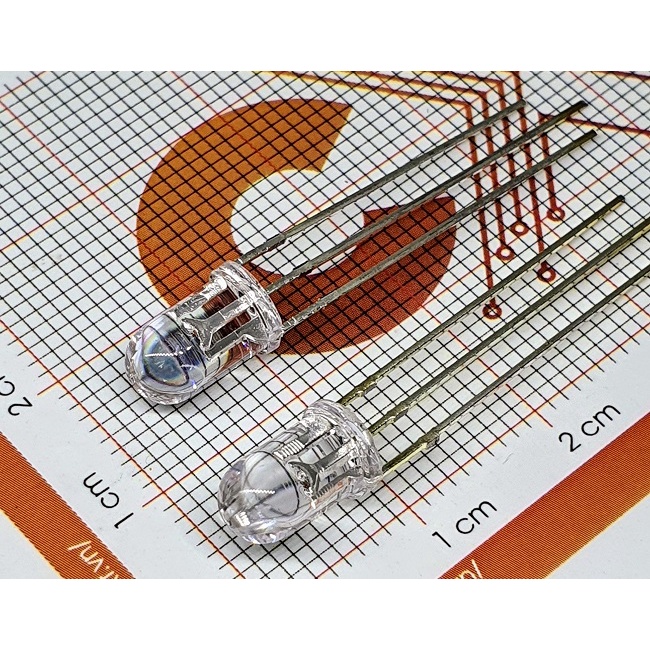 Led 5mm 2 màu Đỏ-Vàng K chung trắng trong