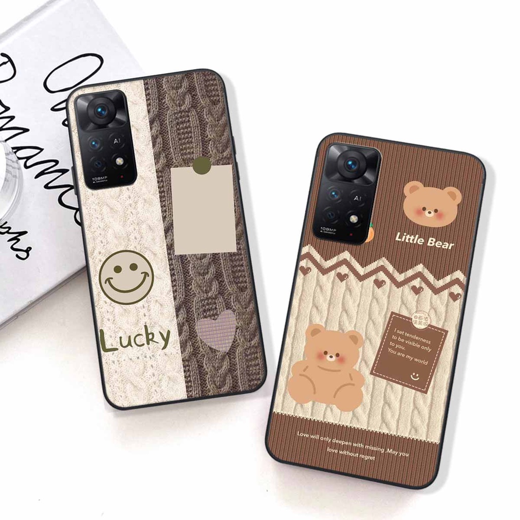 Ốp lưng Xiaomi Poco M4 Pro /M4 Pro 5G /X4 Pro 5G/Note 11Pro China in hình họa tiết len Lucky Bunny,Bear,Smile