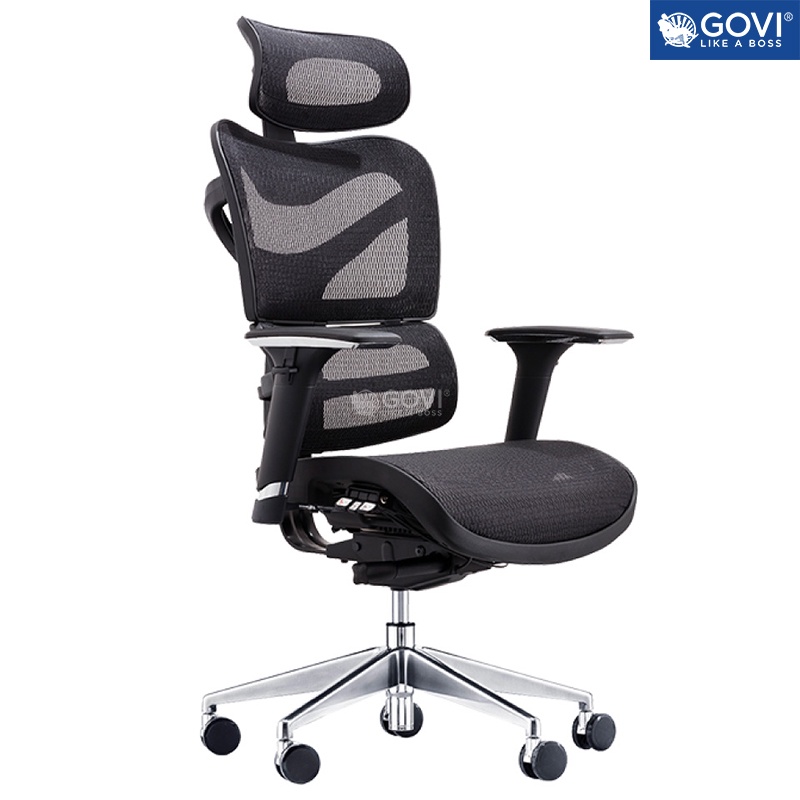 Ghế công thái học Ergonomic GOVI Solo S726A - Tựa đầu tựa tay điều chỉnh,đệm ngồi trượt trước-sau, ngả lưng từ 90-135 độ