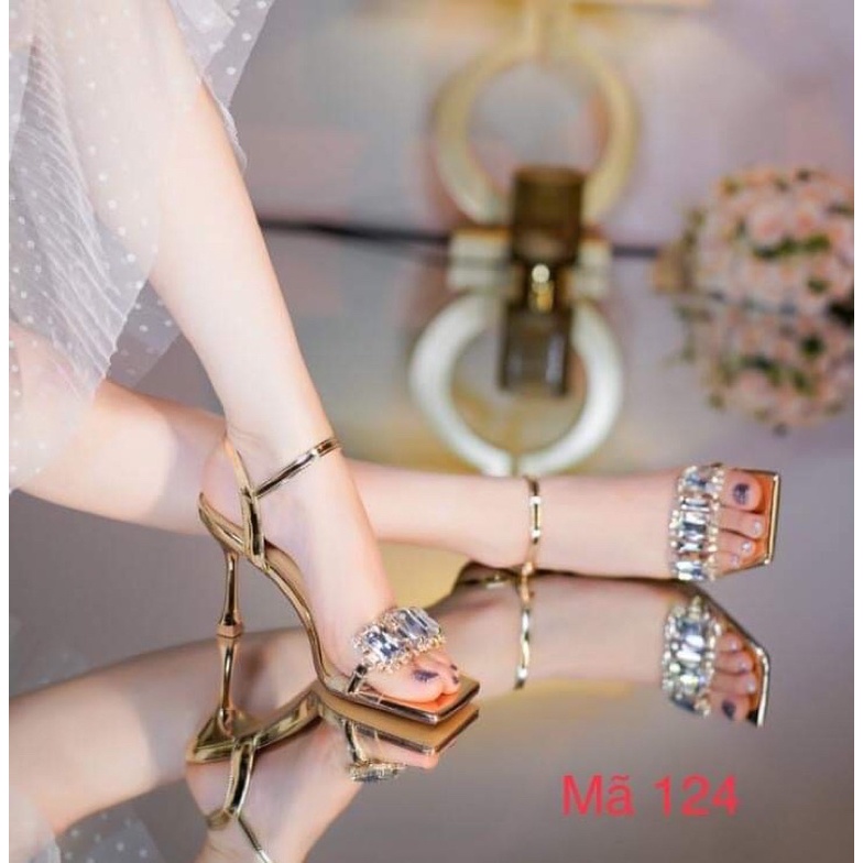 Dép Cao Gót Nữ 9 Phân Đính Đá Mẫu Mới Nhất Sang Chảnh Lên Chân Siêu Đẹp