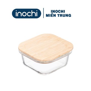 Hộp thuỷ tinh vuông nắp tre nikko 320ml, 520ml, 800ml