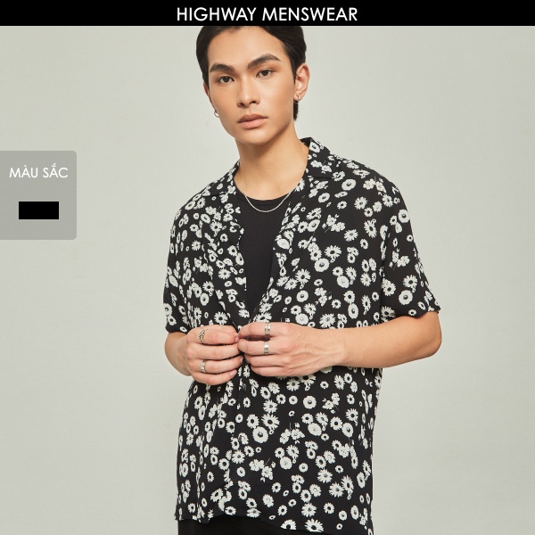 Áo sơ mi ngắn tay nam họa tiết mềm mịn HIGHWAY MENSWEAR Delilah Cuban Shirt