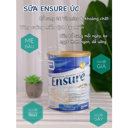 Sữa Ensure 850gr Úc _ cho người từ 10 tuổi_Mua là có quà