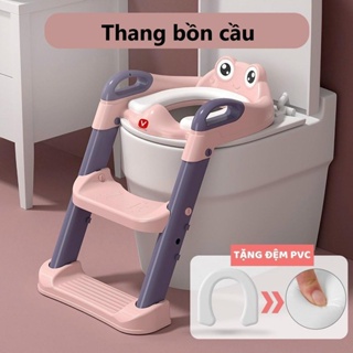 Thang bô vệ sinh có nắp thu nhỏ bồn cầu gấp gọn tiện lợi dùng cho bé trai