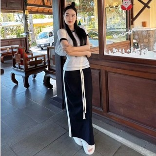 Set bộ áo thun ôm body kèm quần ống rộng ôm dáng dài sọc viền-áo phông ngắn tay chất thun nhung tăm co dãn hotttrend