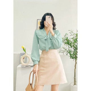 Áo sơ mi bâu bèo cột nơ mypstore