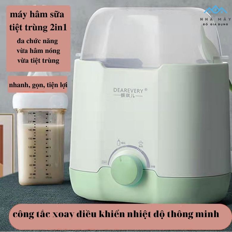 Máy hâm sữa tiệt trùng bình sữa 4 chức năng, hâm nóng, ủ ấm, tiệt trùng bình sữa, hâm thức ăn cho bé bảo hành 12 tháng