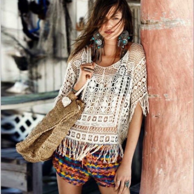 Áo Boho nữ tua rua hàng Quảng Châu order