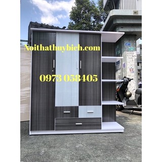 Tủ quần áo nhựa đài loan có kệcó lót lõi gỗ bản lề+freeship.