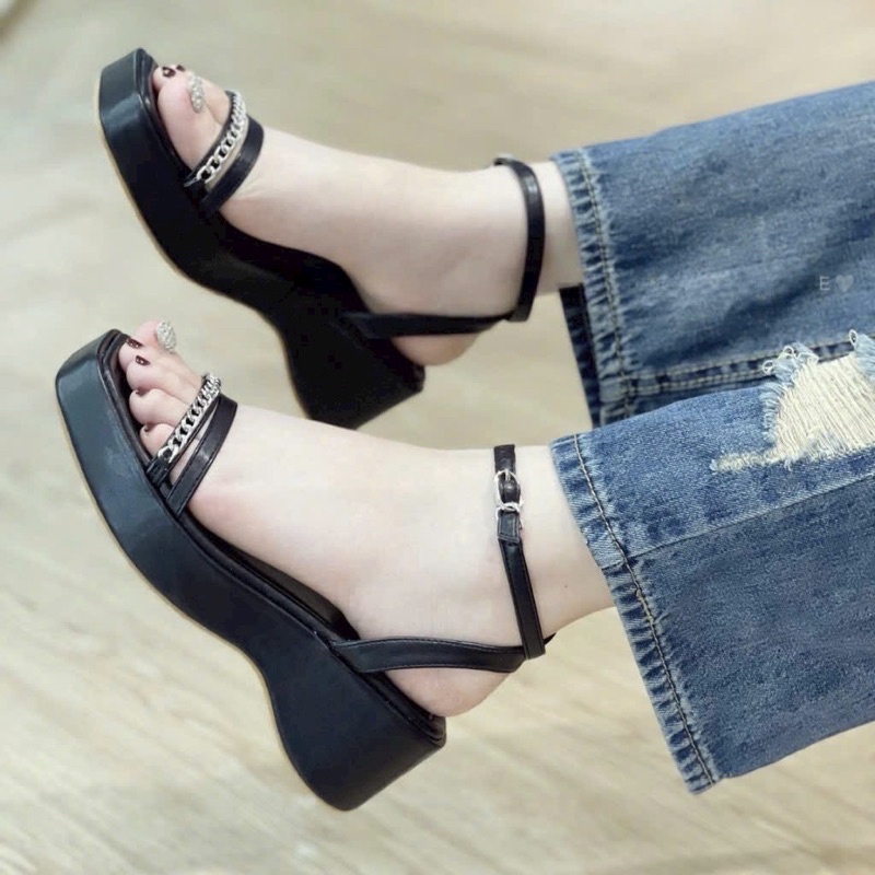 Sandal Xuồng Phối Quai Xích