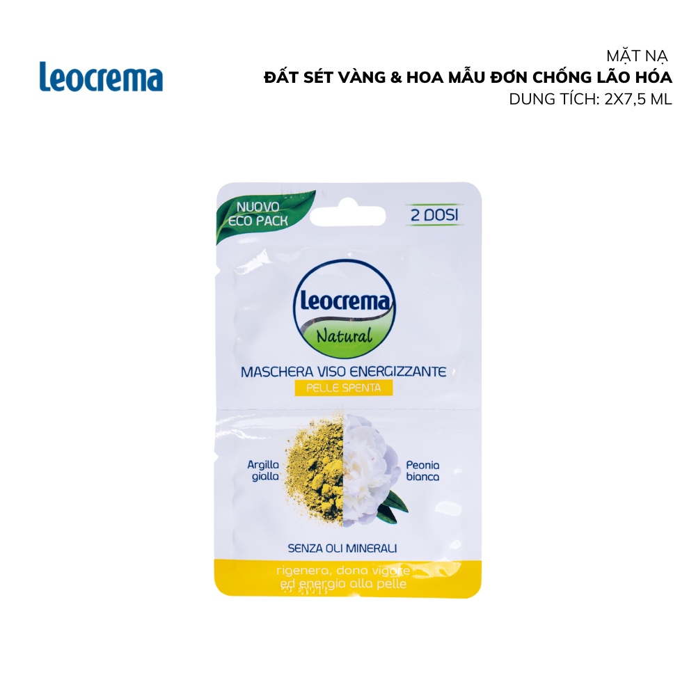 [Mã SGTTC30K giảm 30K] Mặt nạ Đất Sét Leocrema detox dưỡng da ẩm mịn trắng sáng 1 pack 2 gói 7ml