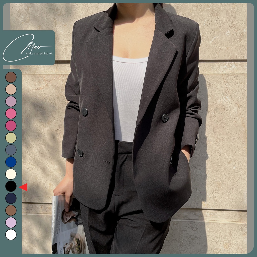 Áo blazer nữ áo vest dài tay màu đen | BigBuy360 - bigbuy360.vn