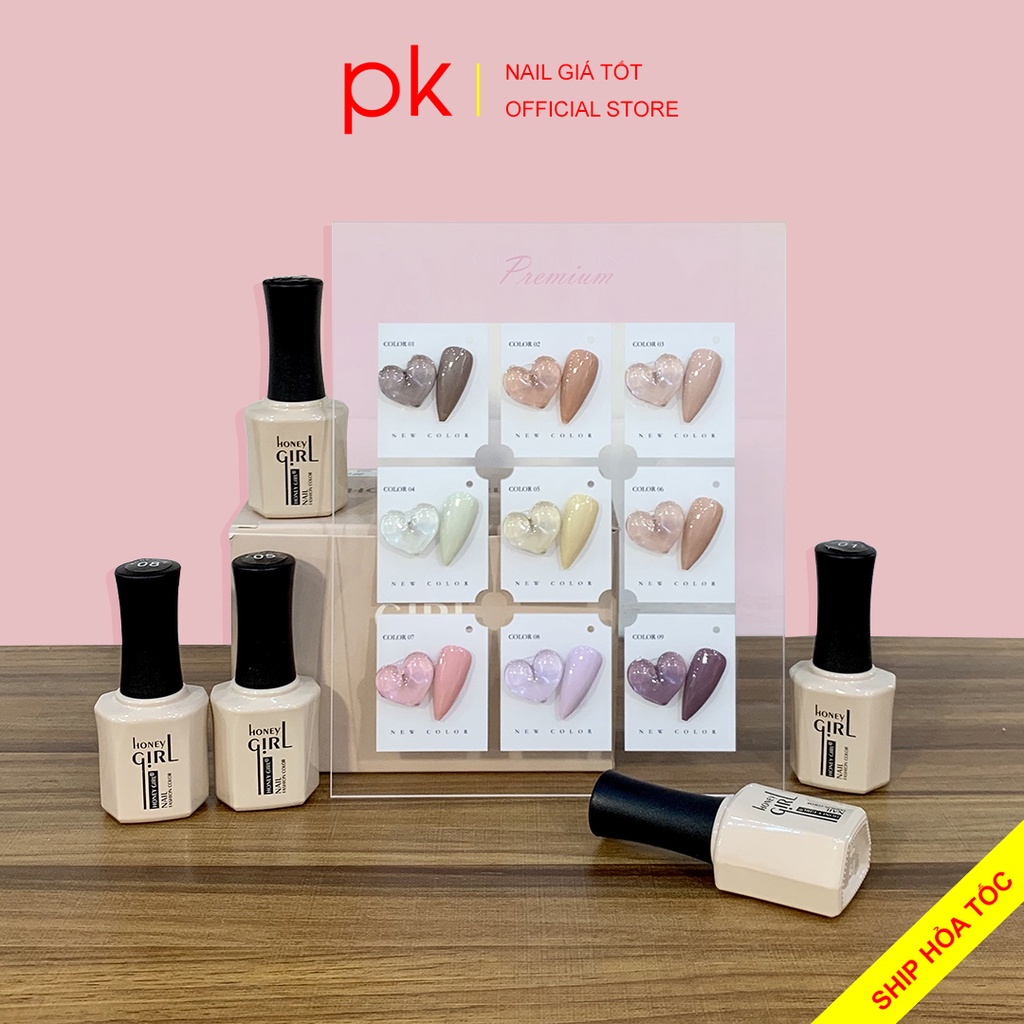 Set sơn gel Honey girl 9 màu cao cấp tặng kèm bảng màu sẵn