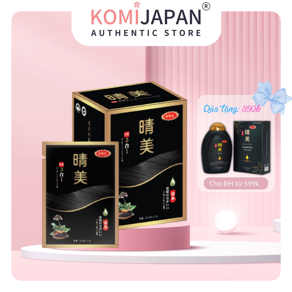 Dầu gội phủ bạc Komi Nhật Bản nhuộm tóc thảo dược hộp 250ml