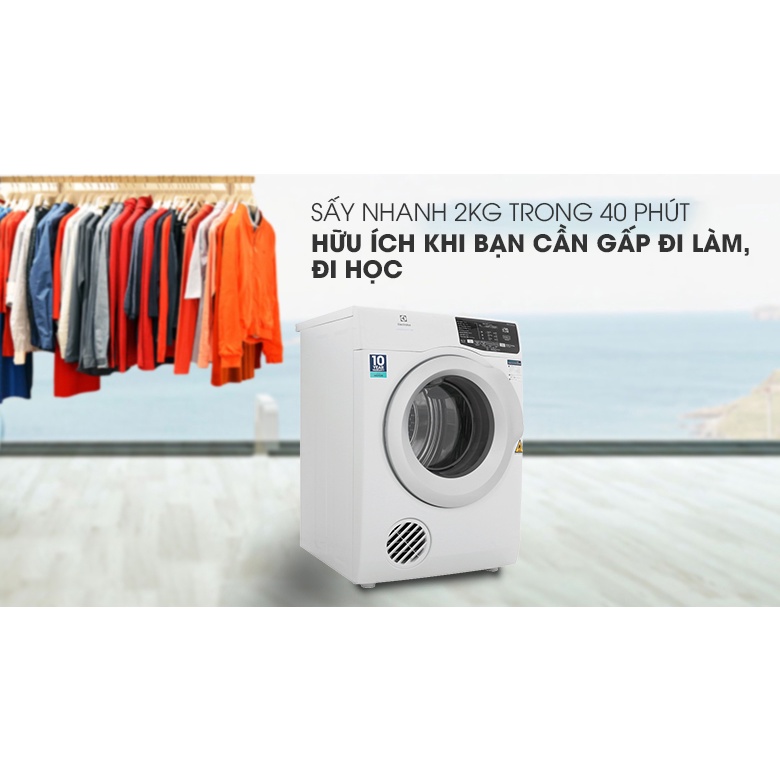 Máy sấy thông hơi Electrolux 8 Kg EDV805JQWA 2019 - THÁI LAN dienmaytonkho.com