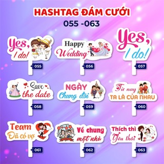 Bảng hashtag cầm tay chụp hình đám cưới