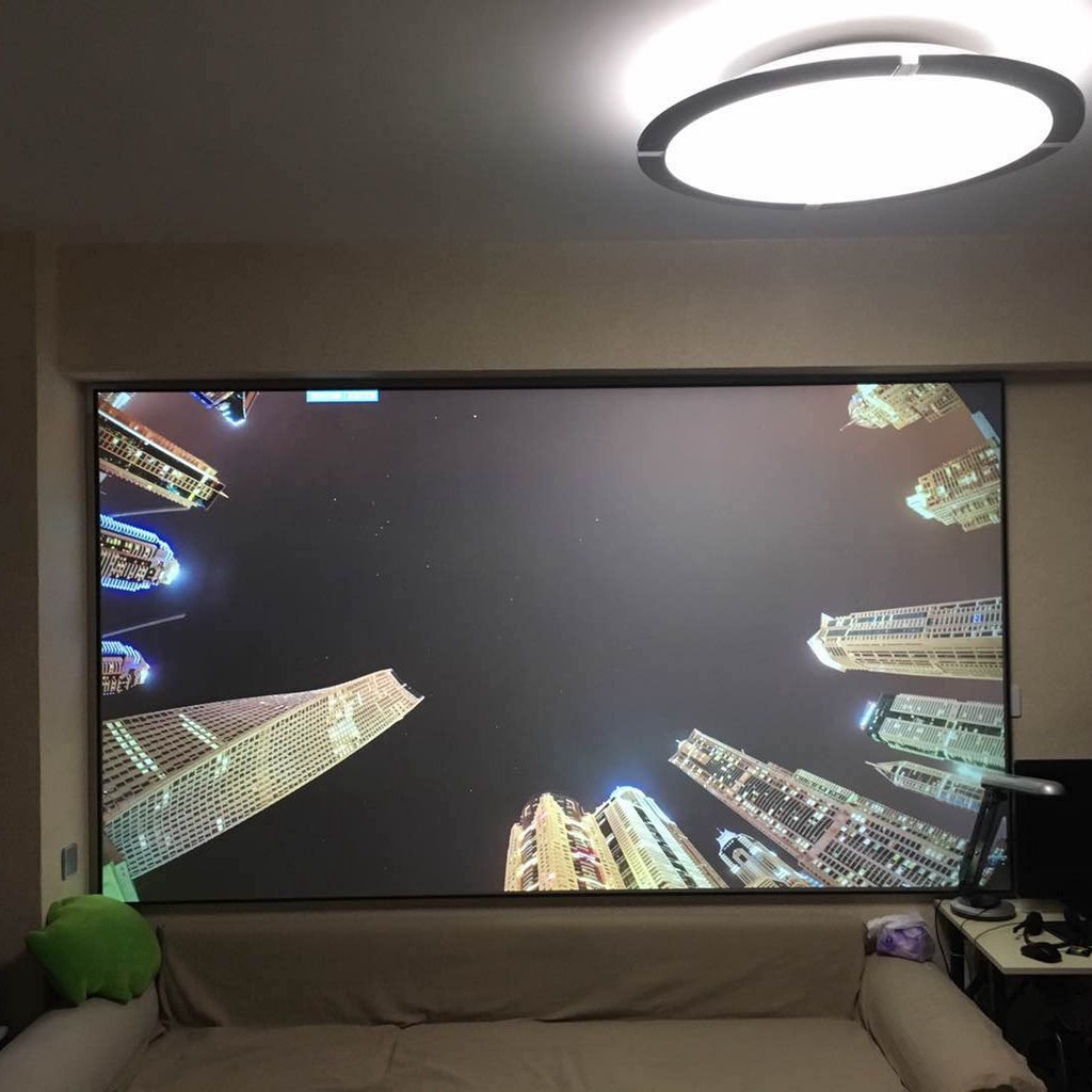 Màn chống sáng 92/100/110/120/150 inch khung kim loại siêu hẹp hình máy chiếu HD gia đình