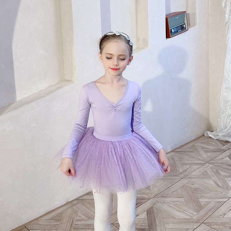Váy Múa Ba Lê Cộc Tay Dài Tay Kidsballet Đầm Múa Cho Bé Váy Múa Trẻ Em Váy Múa Cho Bé Váy Múa Bale