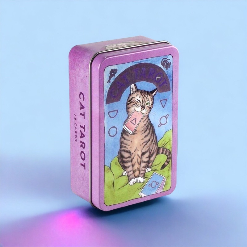 Bộ Bài Cat Tarot cards, tarot hình mèo 78 lá cơ bản, hộp sắt