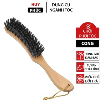 Chổi phủi tóc nam cán cong, chổi phủi tóc Barber nam nữ CP11