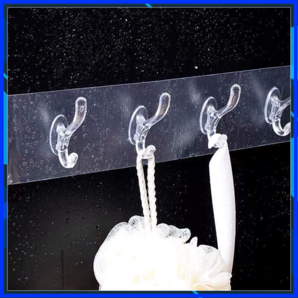 [Tổng Kho] Móc dán tường trong suốt 6 nhánh móc , móc treo đồ trong nhà tắm