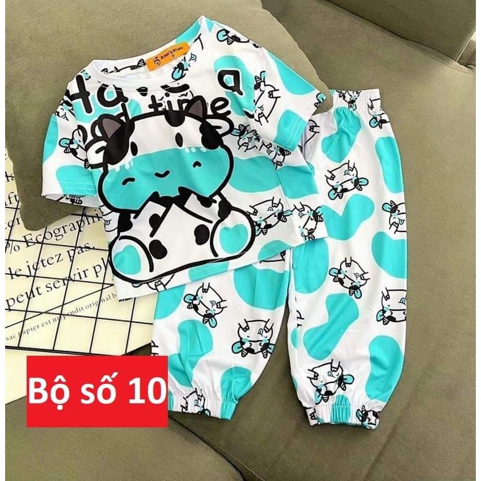 ĐỒ BỘ THUN BÉ TRAI BÉ GÁI NGẮN TAY QUẦN DÀI IN 3D HOẠT HÌNH DỄ THƯƠNG