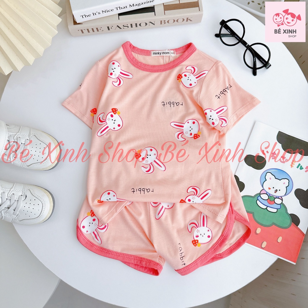 Bộ Quần Áo Cộc Tay Mùa Hè Cho Bé Trai Bé Gái Minky Mom[Hot Sale]Đồ Bộ Ngắn Tay Thun Lạnh Cho Trẻ Em Trai Gái CỘC GẤU NÂU