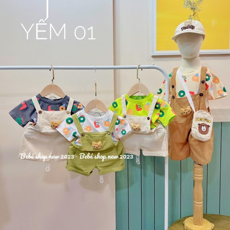 Set/Bộ yếm gấu cực đáng iu cho bé