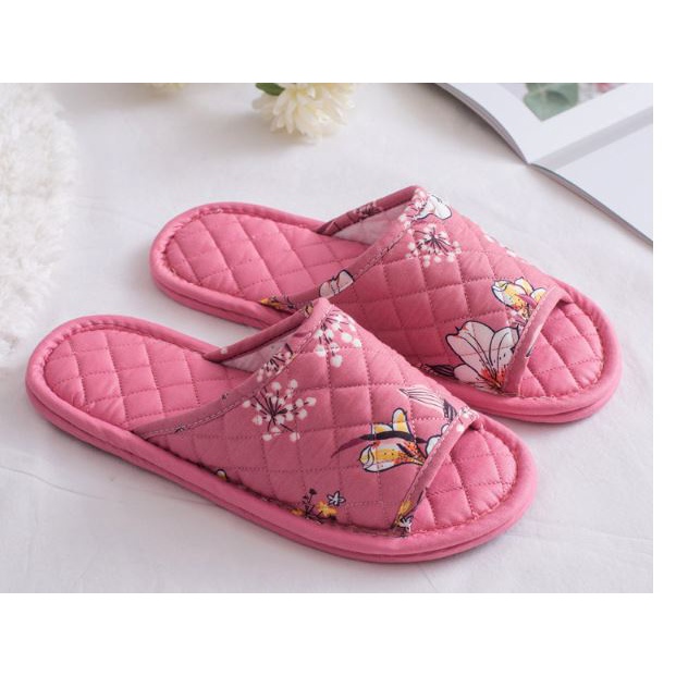Dép vải cotton đi trong nhà, dép đi văn phòng, thấm hút, êm ái, phong cách vintage,dép đi trong nhà
