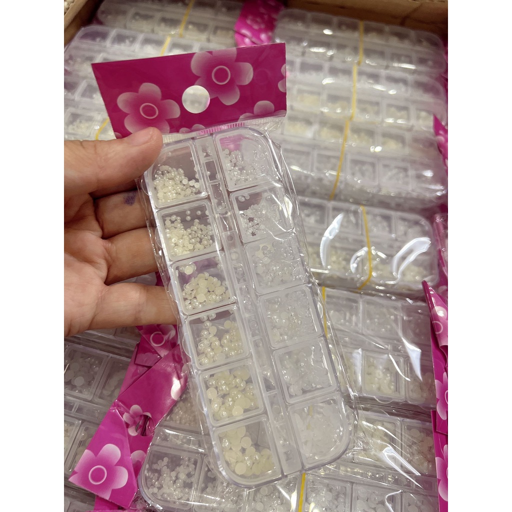 Charm nửa trang trí nail mix đá nhiều mẫu nhé ạ