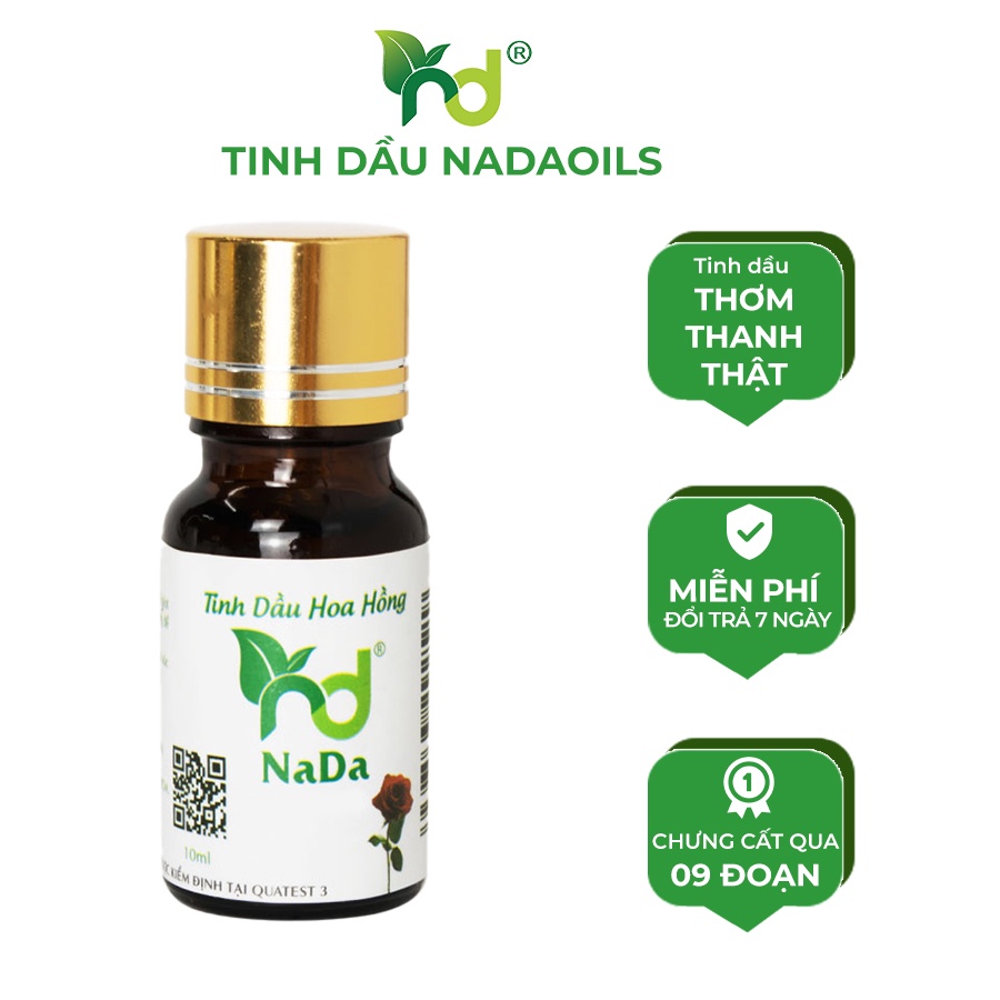 Tinh dầu hỗ trợ ngủ ngon Hoa Hồng NaDa Oils khử mùi, kháng khuẩn, dễ ngủ, tạo hưng phấn