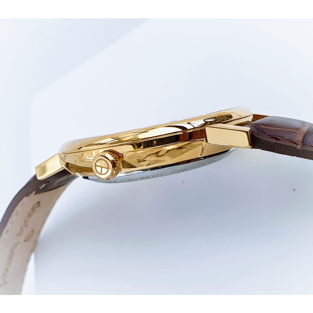 Đồng hồ chính hãng nam Claude Bernard - Máy cơ tự động - Kính Sapphire - Dây da